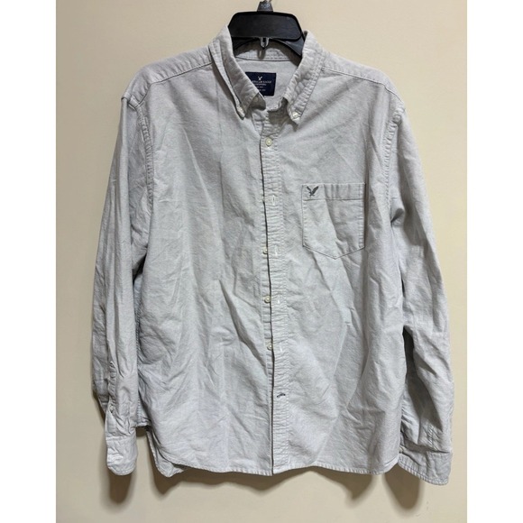 American Eagle Outfitters Other - American Eagle Outfitters Men's XL Gray Classic Fit Embroidered Button-Down LS